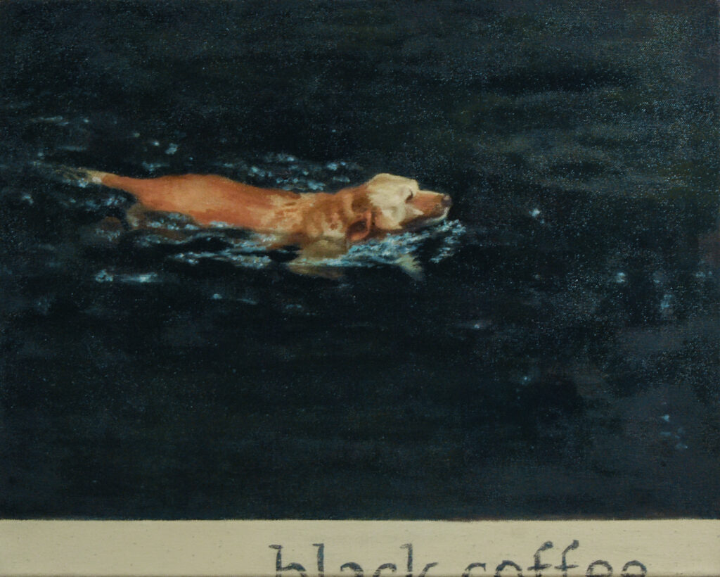 Black Coffee, 2024. Oil on canvas,
16x20 in/40.6x50.8 cm.